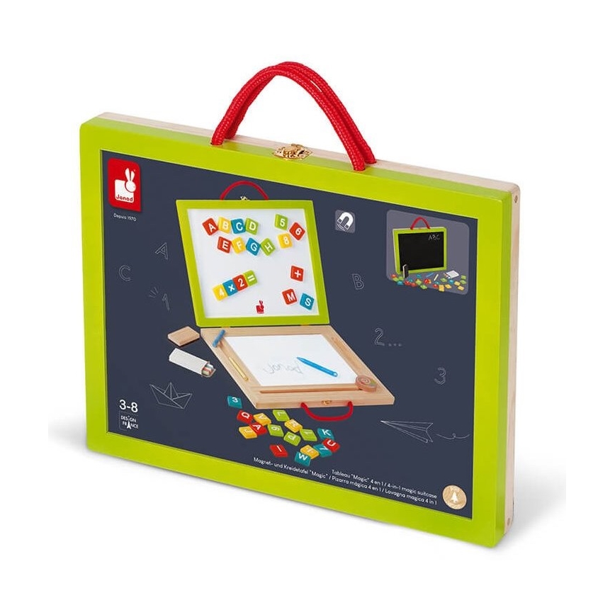 Janod - Koffer met magnetisch bord 4-in-1