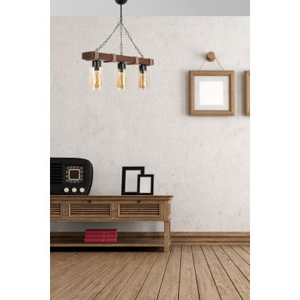 JASMIN 3xE27/40W/230V bruin/beige