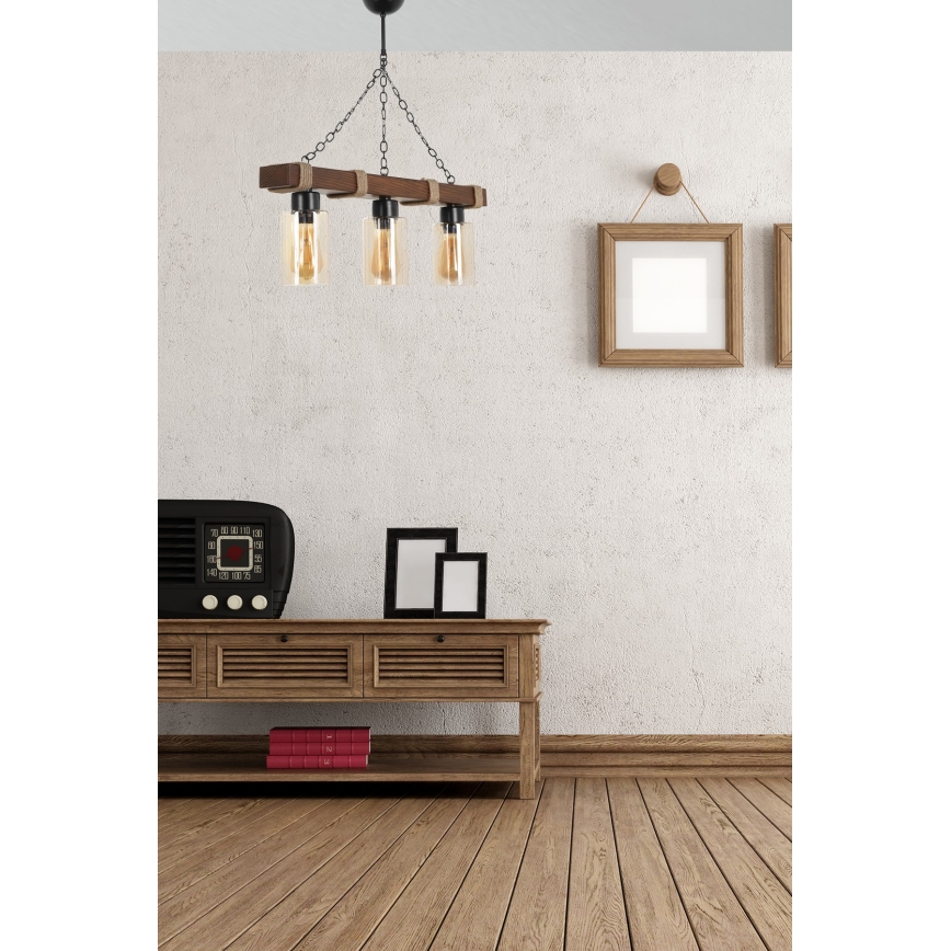JASMIN 3xE27/40W/230V bruin/beige
