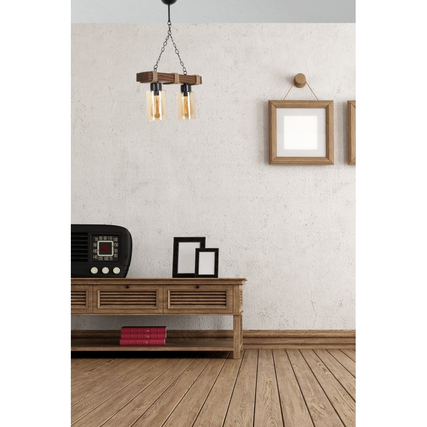 JASMIN Hanglamp 2xE27/40W/230V bruin/beige
