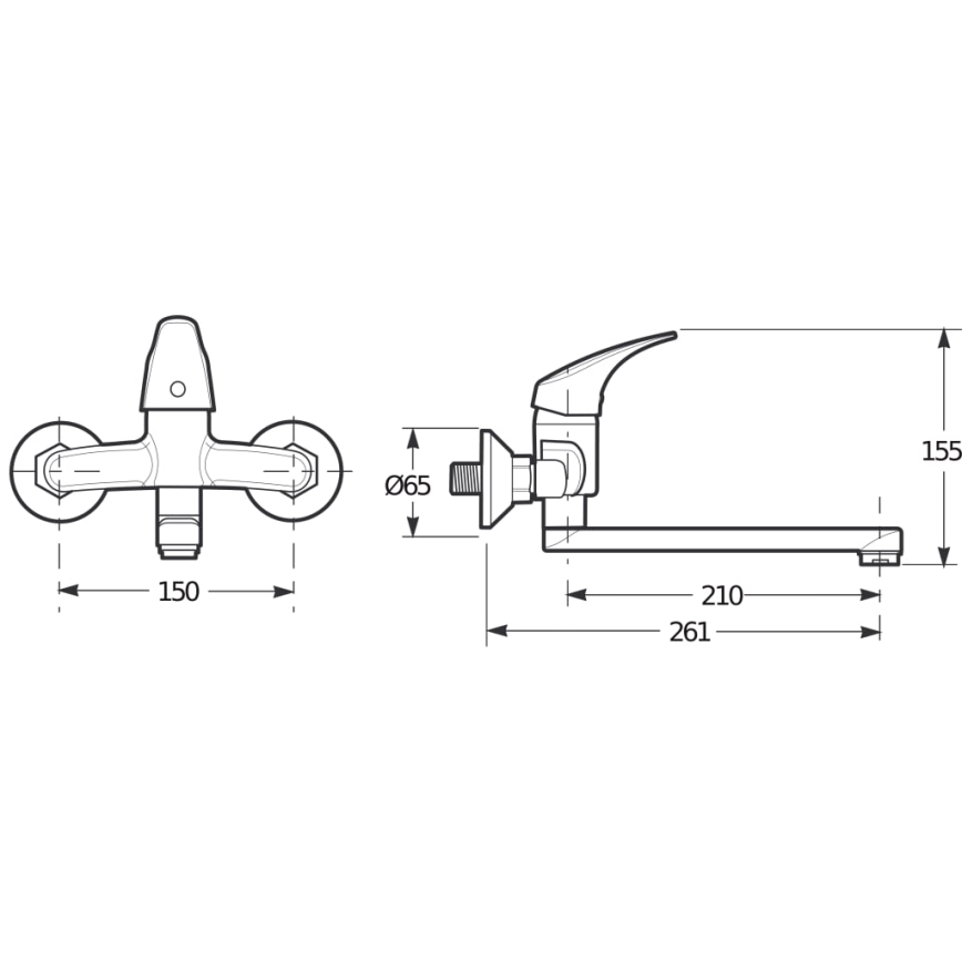 JIKA H3111N70042301 - Wastafelmengkraan TALAS 15,5 cm glanzend chroom