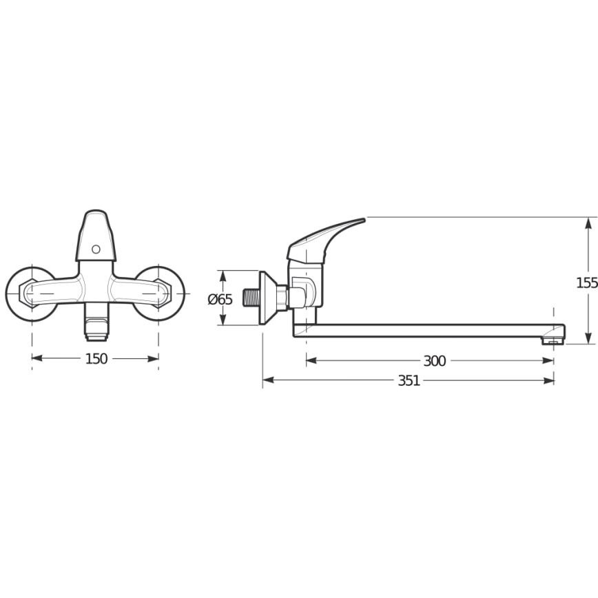 JIKA H3111N70042401 - Kraan voor wastafel TALAS 15,5 cm glanzend chroom