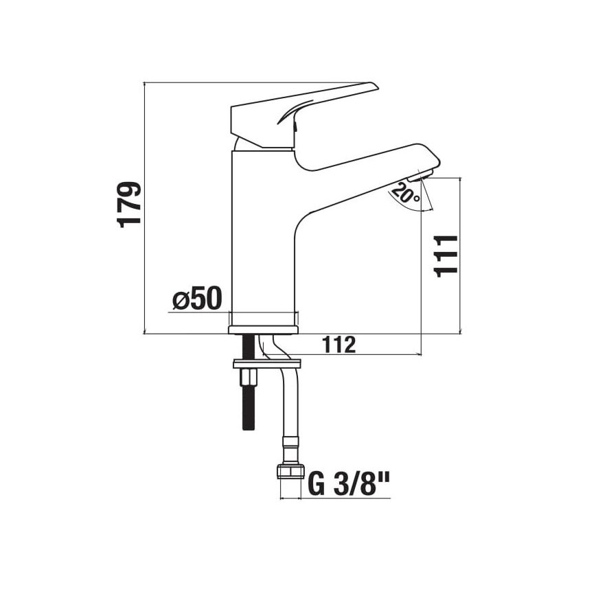 JIKA H3111W10041101 - Wastafelmengkraan CUBE 17,9 cm glanzend chroom