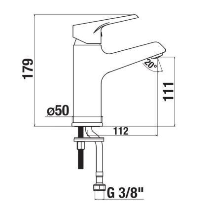 JIKA H3111W10049101 - Kraan voor wastafel CUBE 17,9 cm Cold Start/glanzend chroom