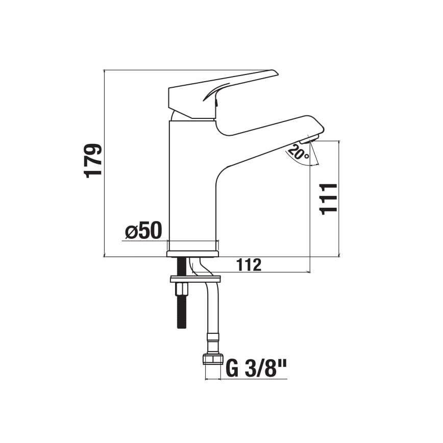 JIKA H3111W10049101 - Kraan voor wastafel CUBE 17,9 cm Cold Start/glanzend chroom