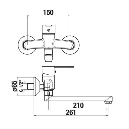 JIKA H3111Z70042301 - Wastafelmengkraan LYRA 15x26,1 cm glanzend chroom