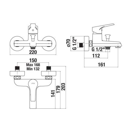 JIKA H3211W70044001 - Badkraan CUBE glanzend chroom