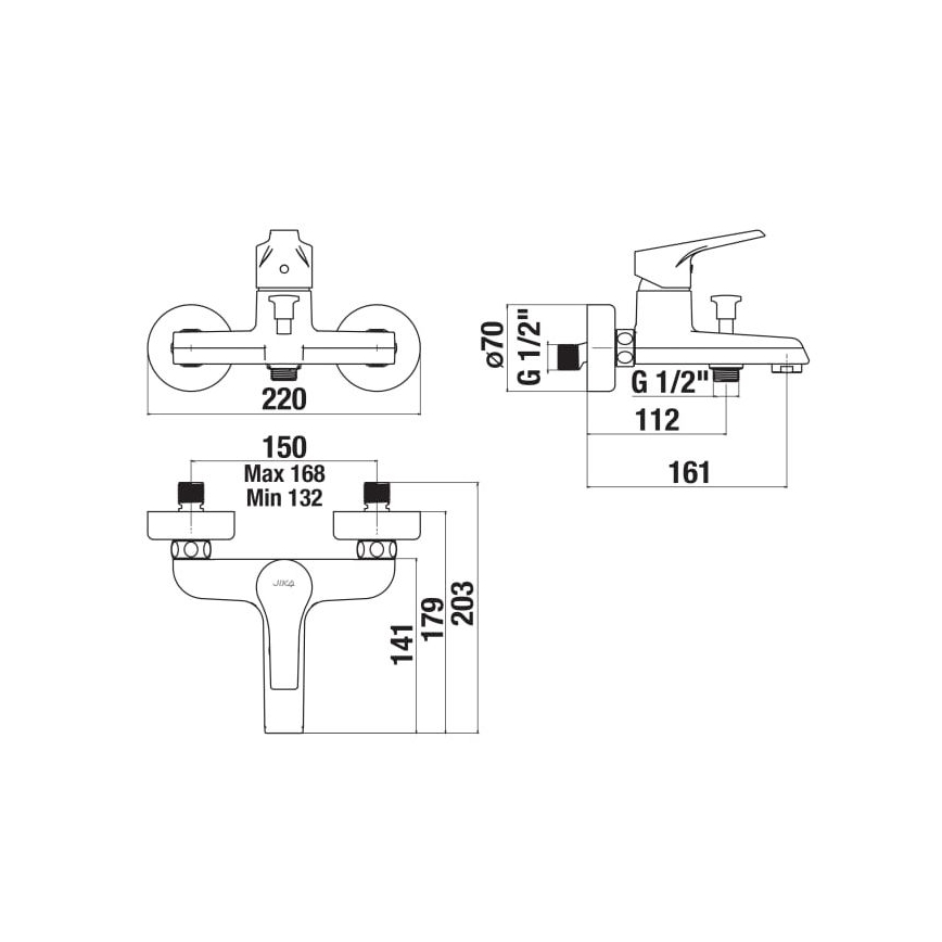 JIKA H3211W70044001 - Badkraan CUBE glanzend chroom