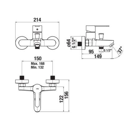 JIKA H3211Z70044001 - Badkraan LYRA glanzend chroom