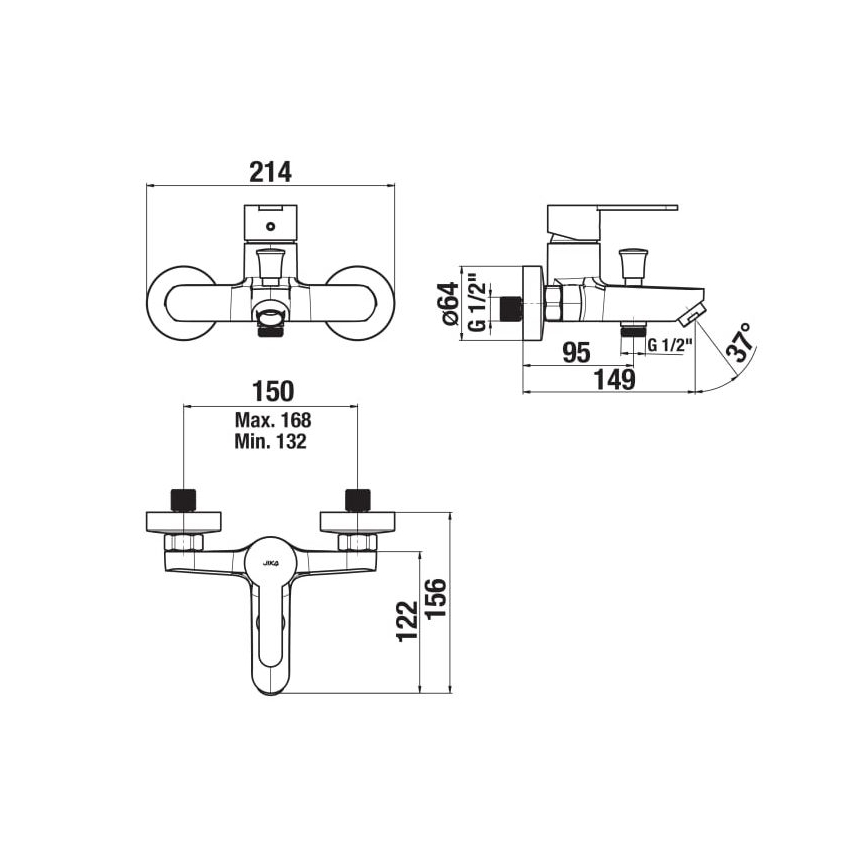 JIKA H3211Z70044001 - Badkraan LYRA glanzend chroom