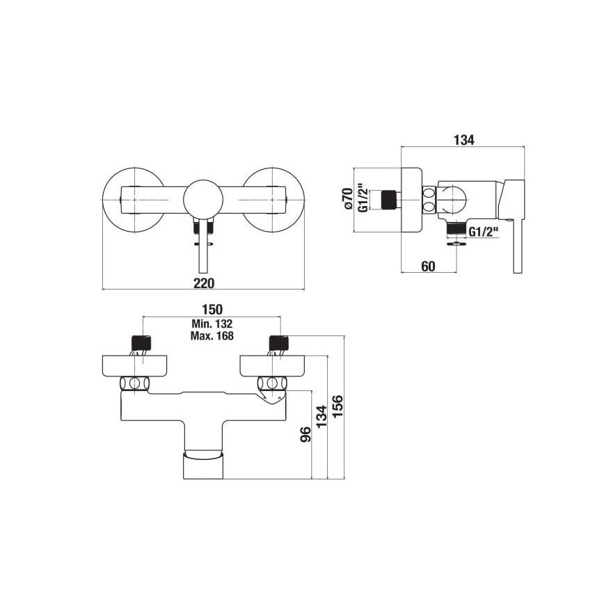 JIKA H3312F77164001 - Douchekraan MIO mat zwart