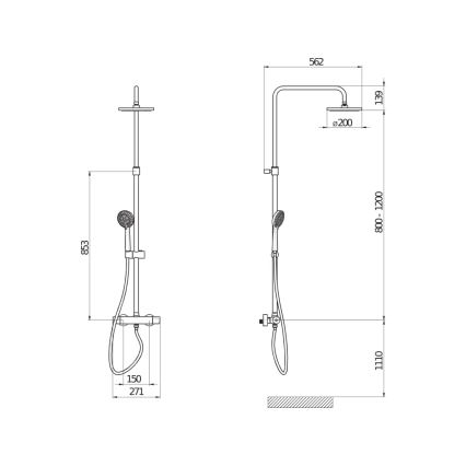 JIKA H3337170045711 - Douche set met thermostatische kraan MIO glanzend chroom