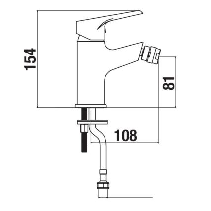 JIKA H3411W10041101 - Bidetkraan CUBE 15,4 cm glanzend chroom