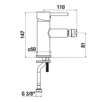 JIKA H3412F17161101 - Bidetkraan MIO 14,7 cm mat zwart