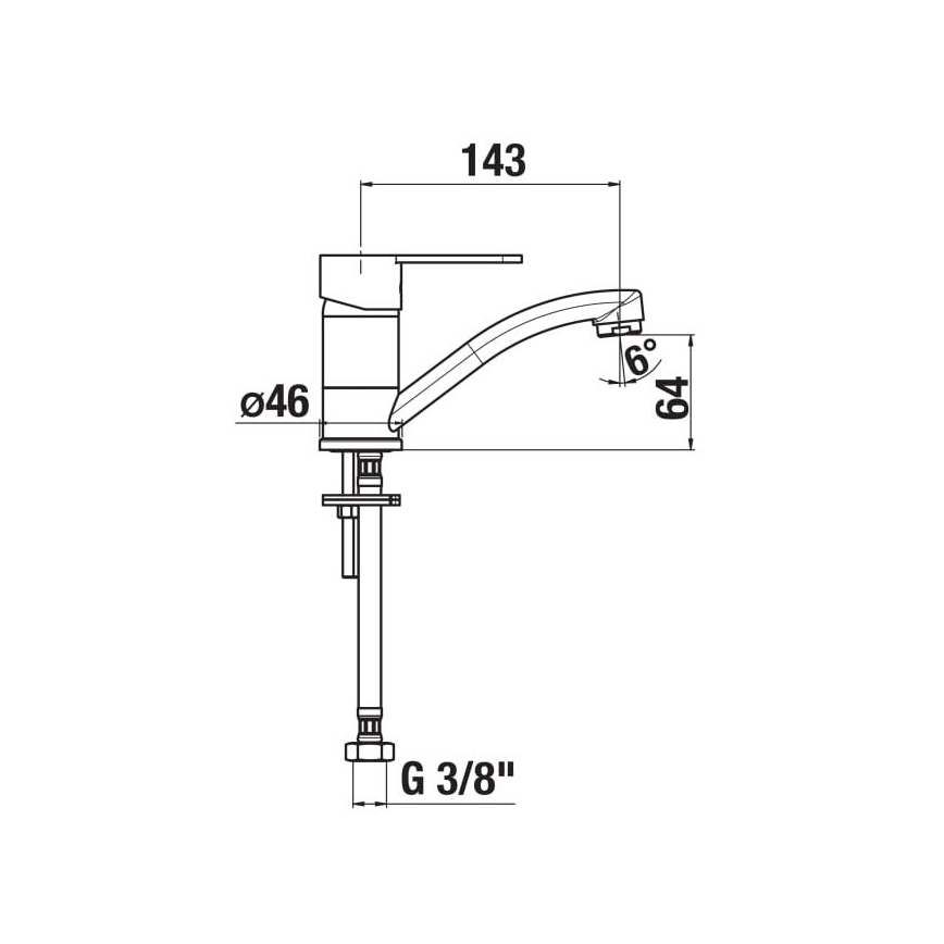JIKA H3511Z10042201 - Kraan voor gootsteen LYRA 14,3 cm glanzend chroom