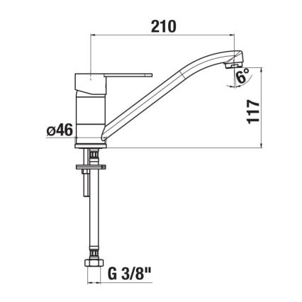 JIKA H3511Z10042301 - Kraan voor gootsteen LYRA 21 cm glanzend chroom