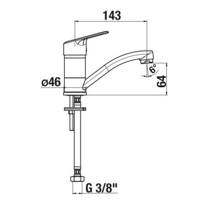 JIKA H3512E10042201 - Kraan voor gootsteen LYRA 14,3 cm glanzend chroom