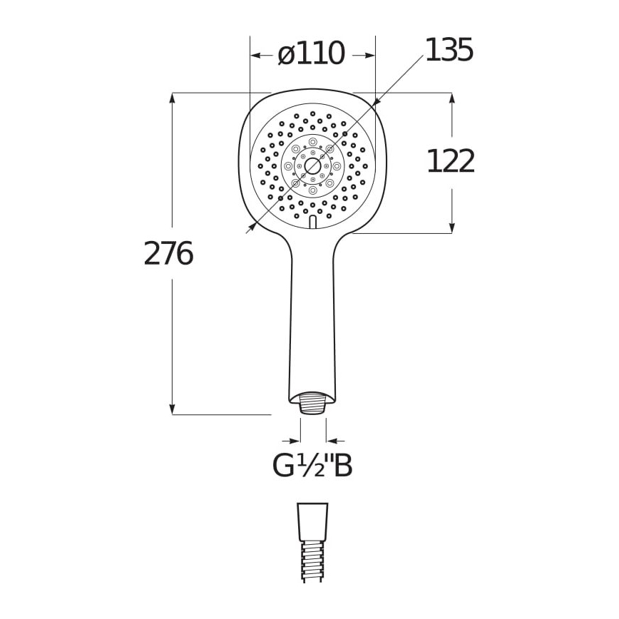 JIKA H3611X30044711 - Handdouche CUBITO glanzend chroom
