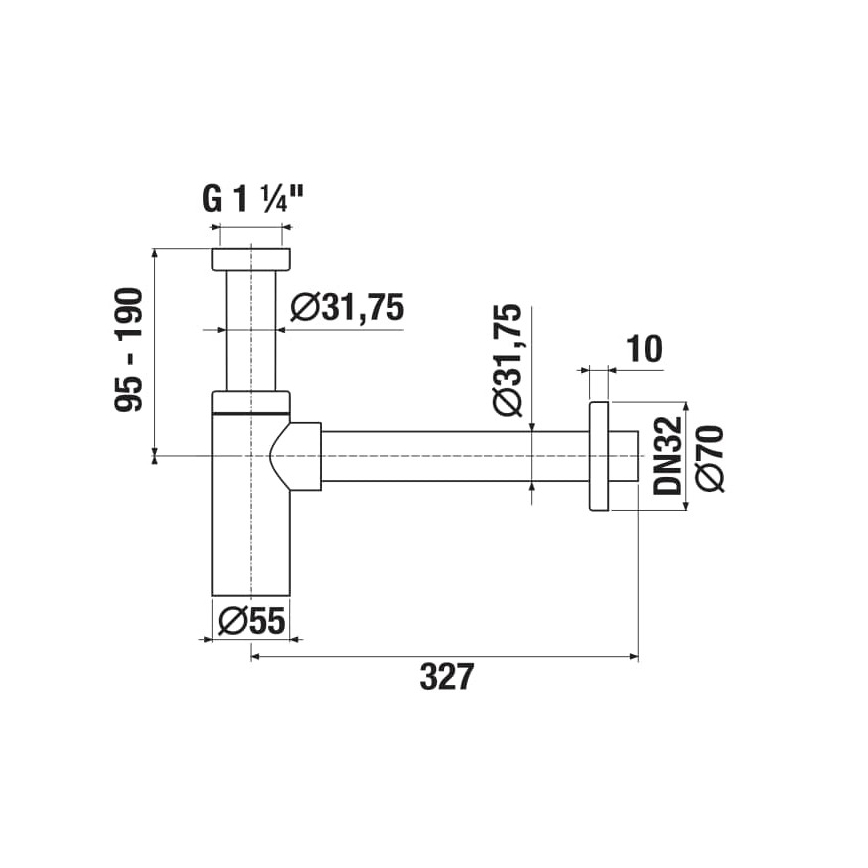 JIKA H3741R00040001 - Ronde wastafelsifon RIO glanzend chroom