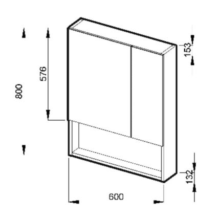 JIKA H4532410383041 - Spiegelkast met plank LYRA 80x60 cm wit