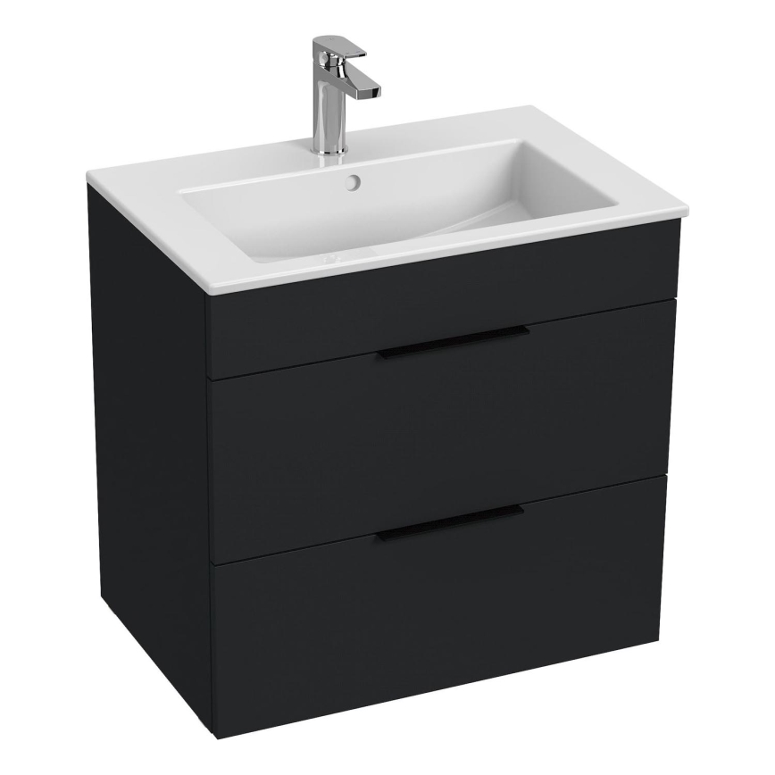 JIKA H4536021763521 - Badkamerkast met een kom CUBE 60,7x65 cm zwart