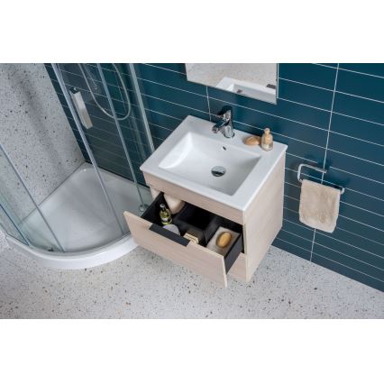 JIKA H4536021765141 - Badkamerkast met een kom CUBE 60,7x65 cm essehout