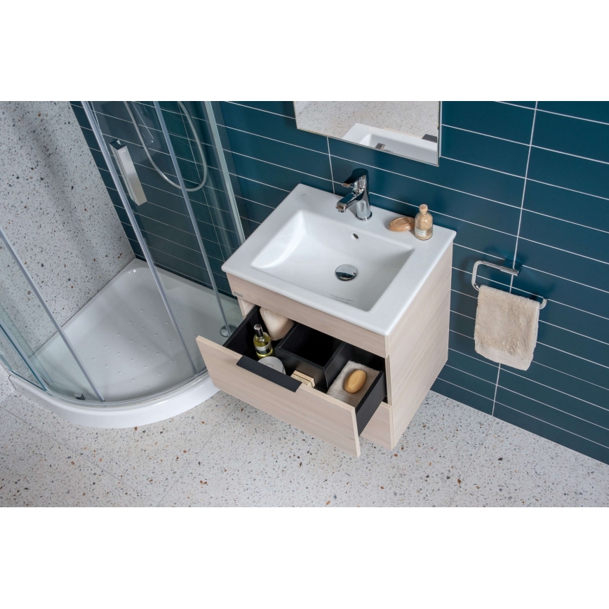 JIKA H4536021765141 - Badkamerkast met een kom CUBE 60,7x65 cm essehout