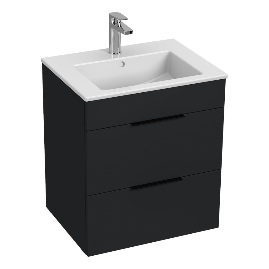 JIKA H4536121763521 - Badkamerkast met een kom CUBE 60,7x55 cm zwart