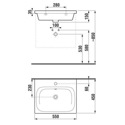 JIKA H8127127161041 - Wandgemonteerde wastafel MIO 55x45 cm keramiek/mat zwart