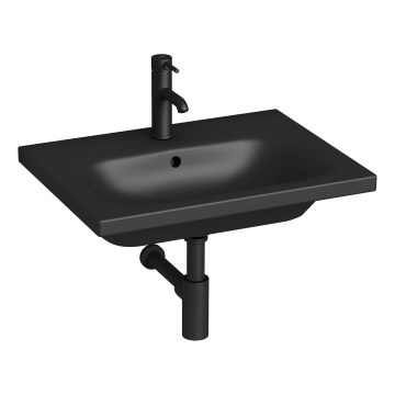 JIKA H8127137161041 - Hangend wastafel MIO 60x45 cm keramiek/mat zwart
