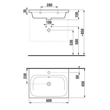 JIKA H8127137161041 - Wandgemonteerde wastafel MIO 60x45 cm keramiek/mat zwart
