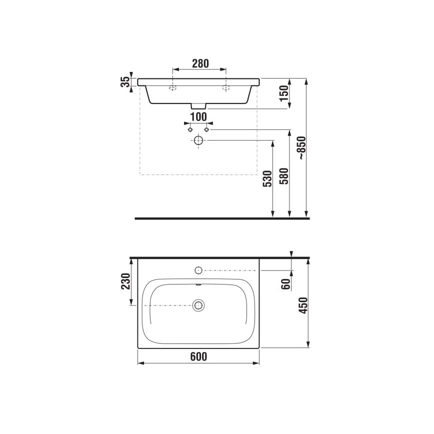 JIKA H8127137161041 - Wandgemonteerde wastafel MIO 60x45 cm keramiek/mat zwart