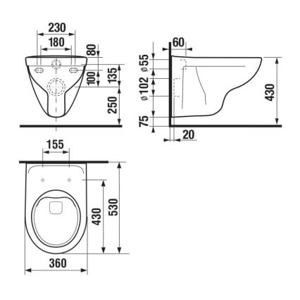 JIKA H8213840000001 - Hangend toilet LYRA keramiek/wit