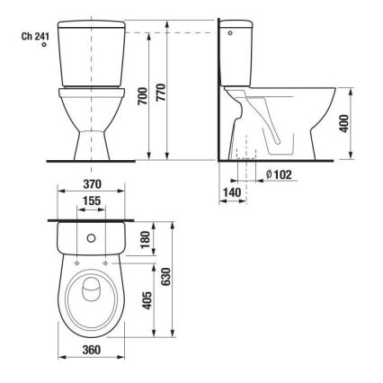 JIKA H8263860002413 - Toilet met gesloten voorziening LYRA keramiek/wit