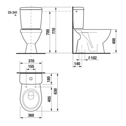 JIKA H8263870002413 - Toilet met gesloten voorziening LYRA keramiek/wit