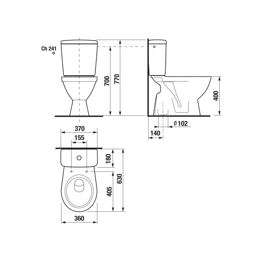 JIKA H8263870002413 - Toilet met gesloten voorziening LYRA keramiek/wit
