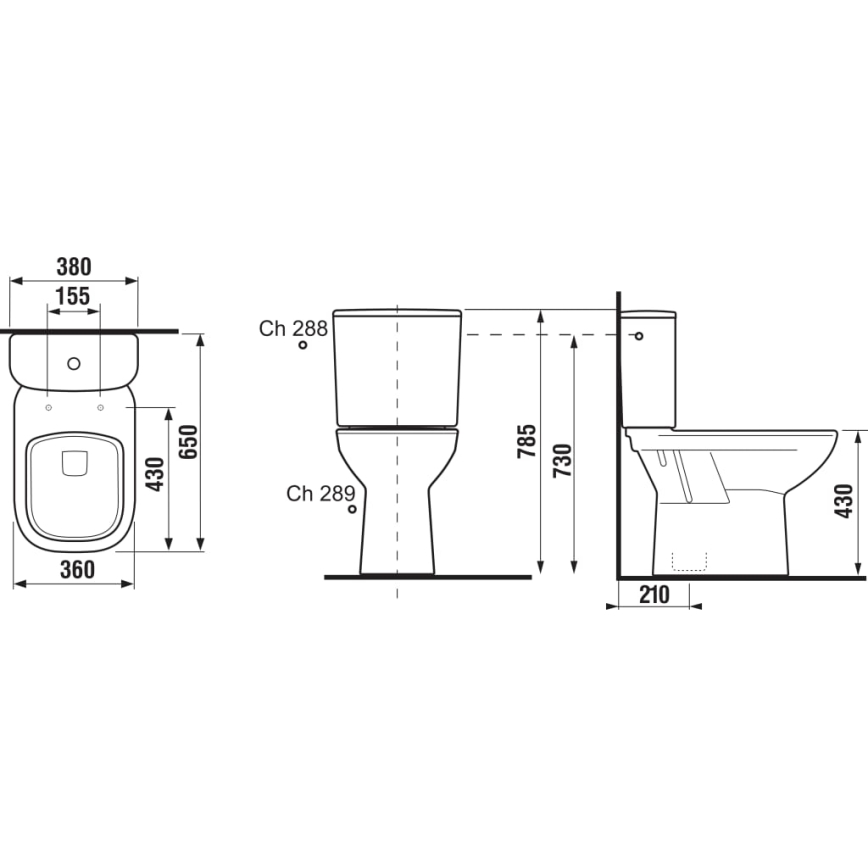 JIKA H8266170002801 - Toilet met gesloten voorziening DEEP keramiek/wit