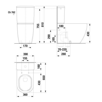 JIKA H8267160000001 - Toiletpot MIO keramiek/wit