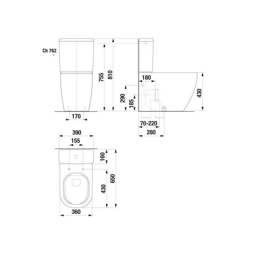 JIKA H8267160000001 - Toiletpot MIO keramiek/wit