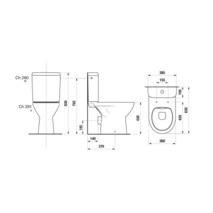 JIKA H8273860002801 - Toilet met gesloten voorziening LYRA keramiek/wit