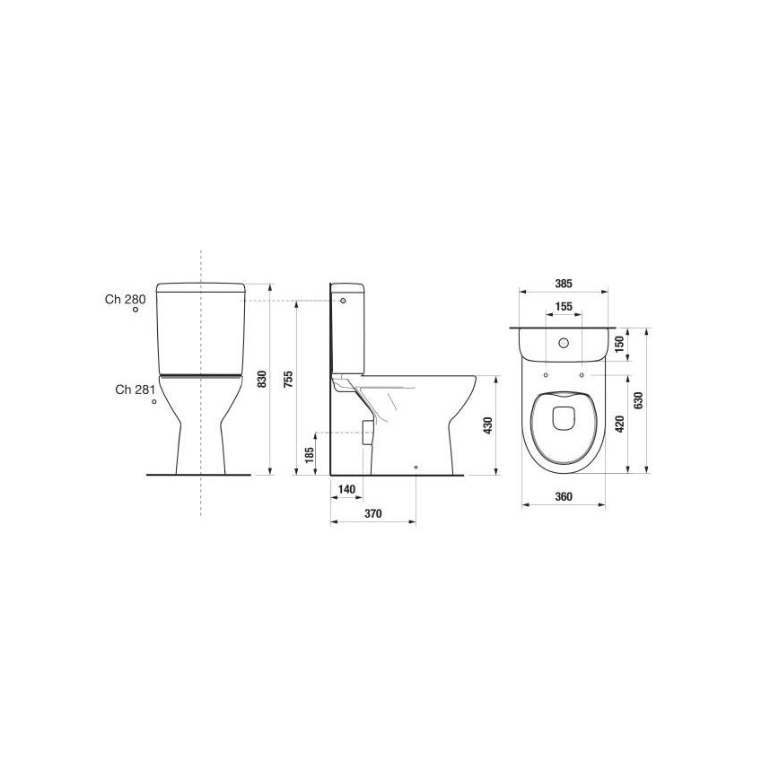JIKA H8273860002801 - Toilet met gesloten voorziening LYRA keramiek/wit