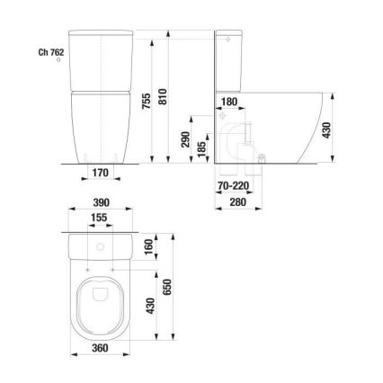 JIKA H8297120007621 - WC-spoelreservoir MIO keramiek/wit