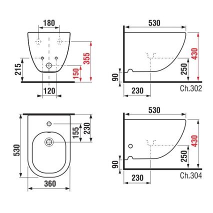 JIKA H8317120003021 - Wandhangend bidet MIO keramiek/wit
