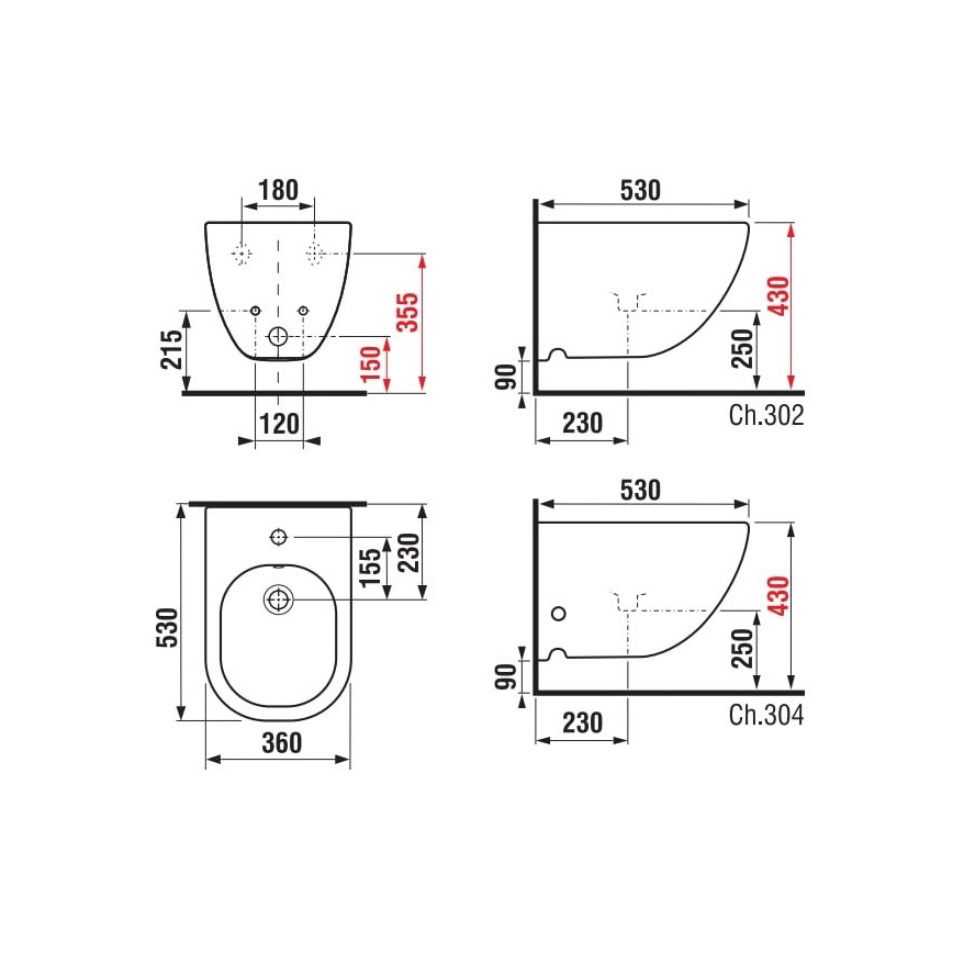 JIKA H8317120003021 - Wandhangend bidet MIO keramiek/wit