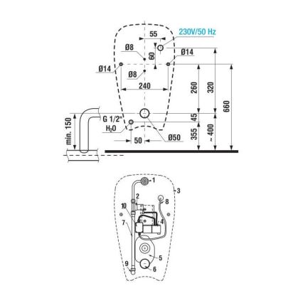 JIKA H8430700000001 - Urinoir GOLEM interne inlaat, achterste afvoer keramiek/wit