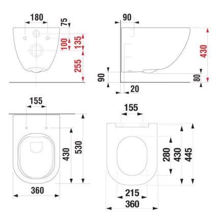 JIKA H8667140000001 -  Hangend toilet MIO keramiek/wit + toiletzitting SoftClose MIO duroplast/wit