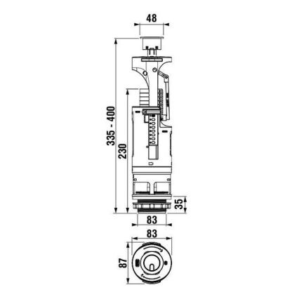 JIKA H8903760000001 - Spoelknop + spoelventiel DUAL, glanzend chroom