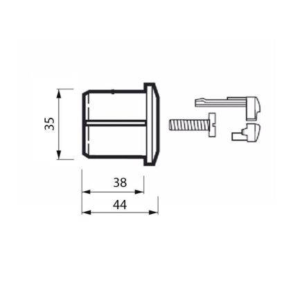 JIKA H8913630000001 - Spoelknop DUAL LYRA/DEEP, hoogglans chroom