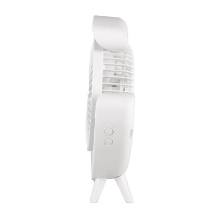 JOHNSON - RGB-LED oplaadbare tafelventilator MULTICOLOR LED/5W/3,7V 1200 mAh Ø 14 cm wit