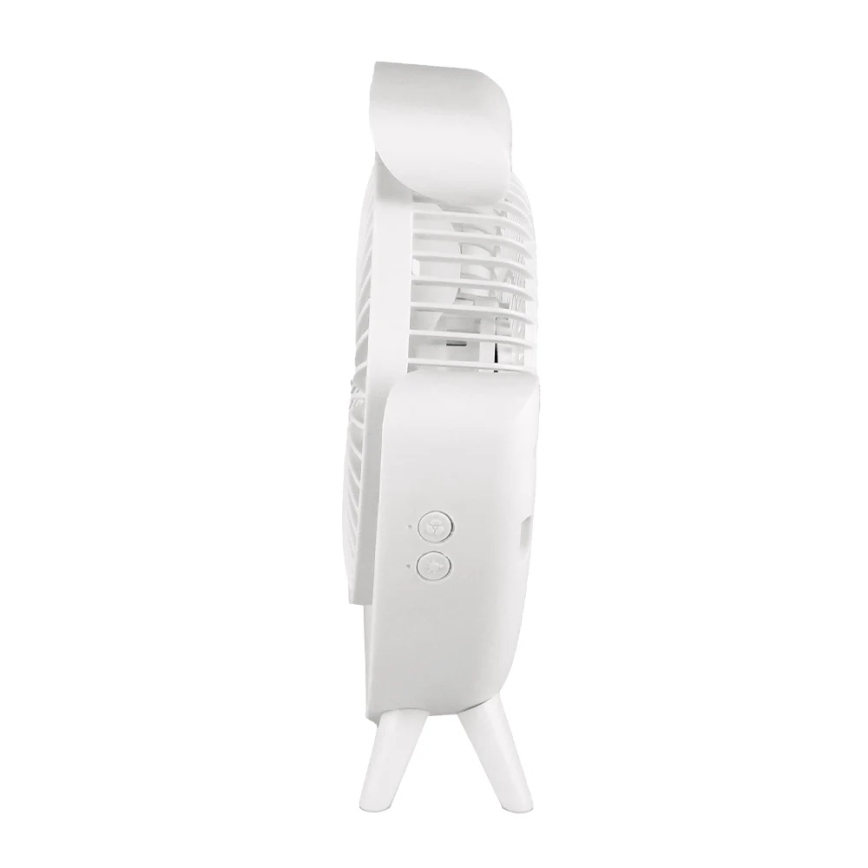 JOHNSON - RGB-LED oplaadbare tafelventilator MULTICOLOR LED/5W/3,7V 1200 mAh Ø 14 cm wit